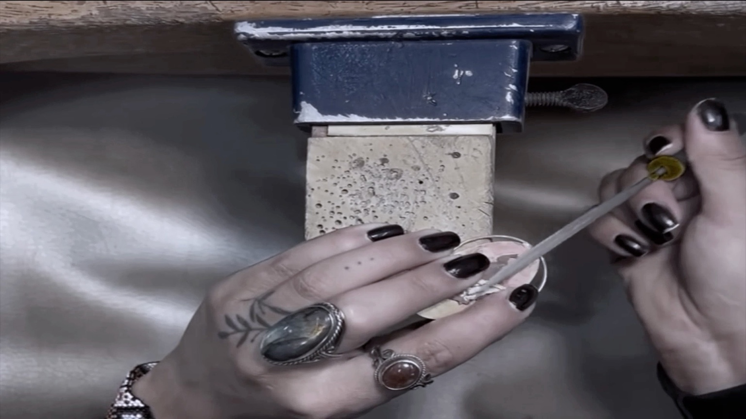 Material preparation on the bench.